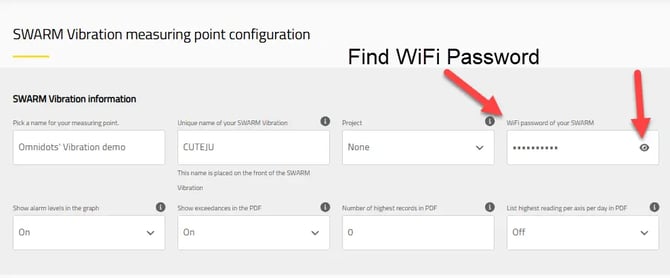 Find WiFi password Omnidots SWARM