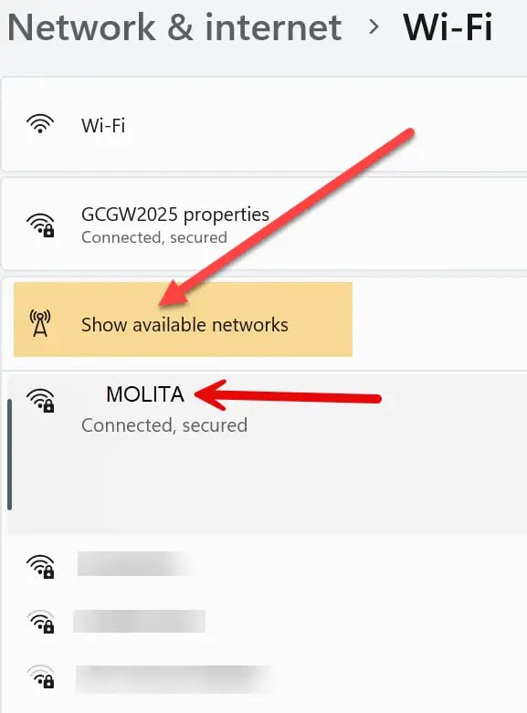 Searching networks and internet connections