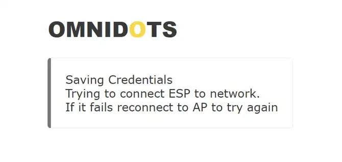 Saving credentials screen